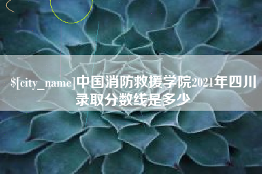 鄄城中国消防救援学院2021年四川录取分数线是多少