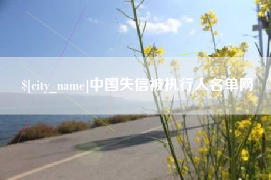 鄄城中国失信被执行人名单网