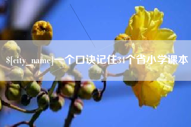 鄄城一个口诀记住34个省小学课本