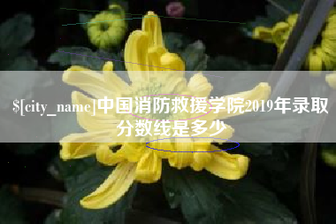 鄄城中国消防救援学院2019年录取分数线是多少