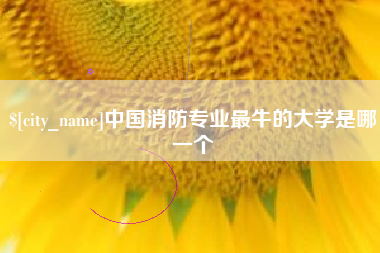 鄄城中国消防专业最牛的大学是哪一个