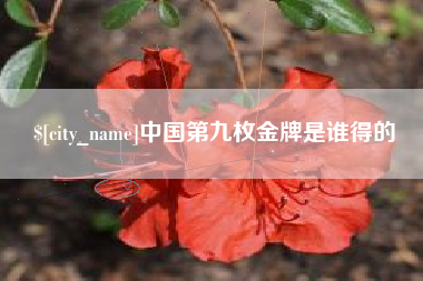 鄄城中国第九枚金牌是谁得的