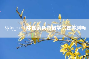 鄄城中国消防救援学院要体测吗