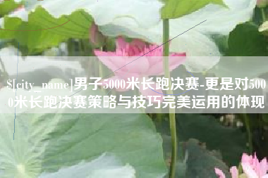 鄄城男子5000米长跑决赛-更是对5000米长跑决赛策略与技巧完美运用的体现