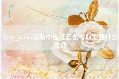 鄄城消防中控证怎么考取需要什么条件