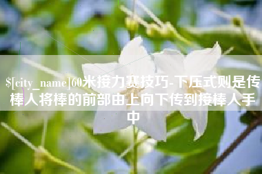 鄄城60米接力赛技巧-下压式则是传棒人将棒的前部由上向下传到接棒人手中