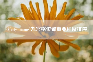 鄄城九宫格位置重要程度排序