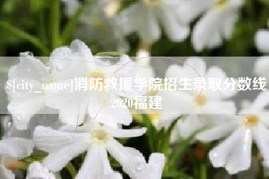 鄄城消防救援学院招生录取分数线2020福建