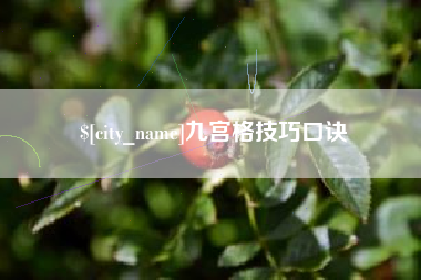 鄄城九宫格技巧口诀